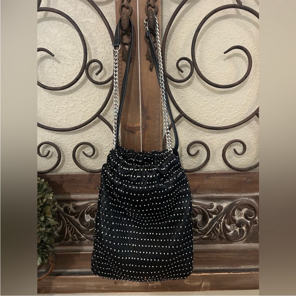 Zara Diamond Beaded Drawstring Bag - Picture 2 of 8
